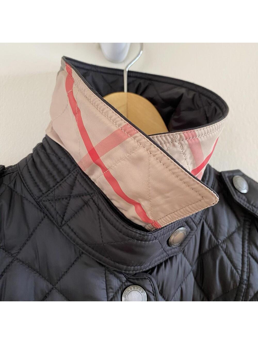 Authentic Burberry Brit Black Quilted Nova Check Jacket SZ S - Picture 2 of 9